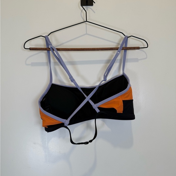 Prana Women's Colorblock Bikini Top- Orange, Black, Lavender - Picture 2 of 6